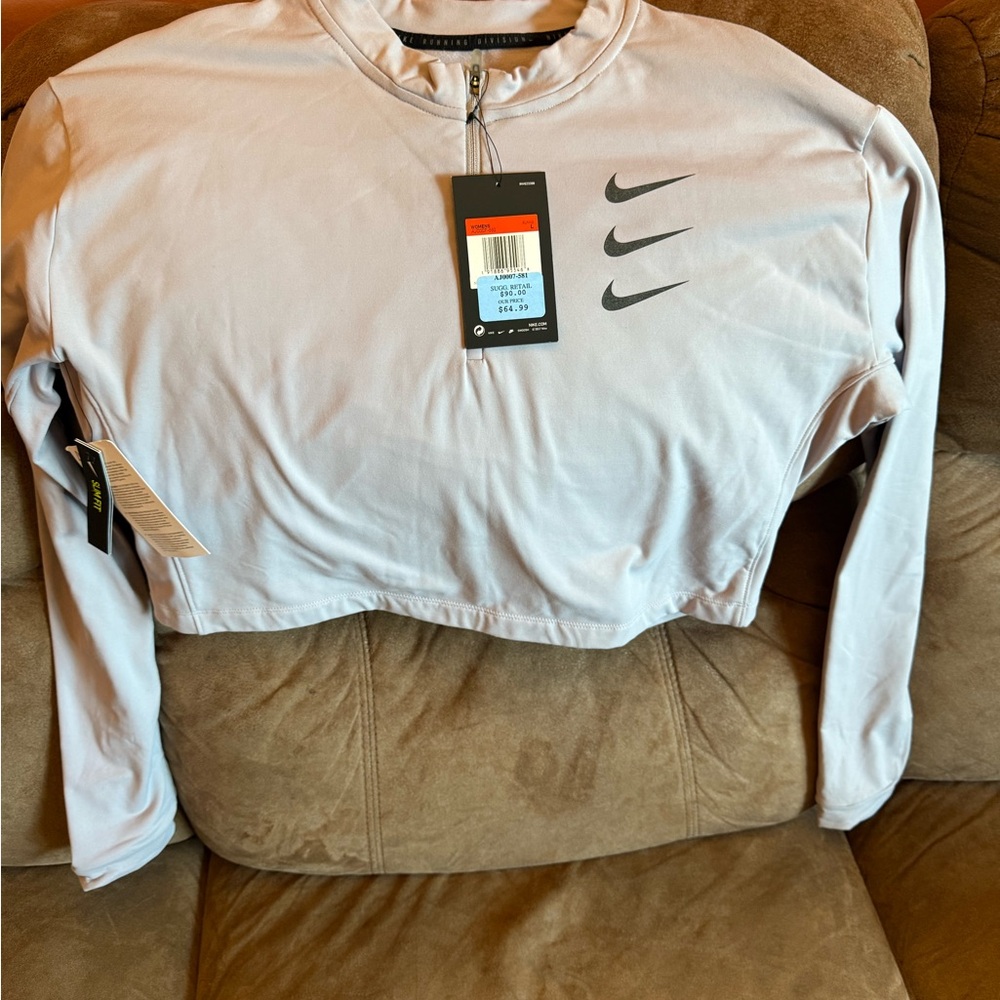 Nike Women's Gray Cropped Hoodie